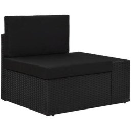 Vidaxl - Modulares Sofa-Eckteil mit Armlehne (links) Poly Rattan Schwarz Schwarz