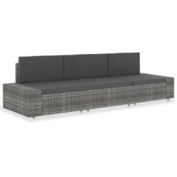 Vidaxl - Modulares 3-Sitzer-Sofa Poly Rattan Grau Grau