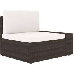 Modulares Sofa-Eckteil mit Armlehne (links) Poly Rattan Braun Vidaxl Braun