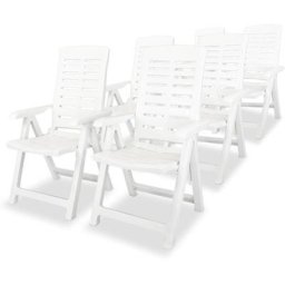 Garten-Liegestühle 6 Stk. Kunststoff Weiß vidaXL - Weiß