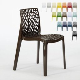 Stapelbar Polypropylen Küche Bar Stühle Gruvyer Farbe: Braun - Grand Soleil