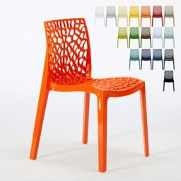 Stapelbar Polypropylen Küche Bar Stühle Gruvyer Farbe: Orange - Grand Soleil