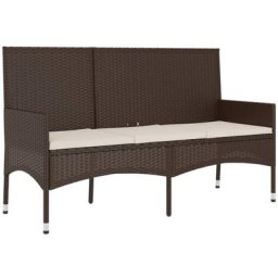 Vidaxl - Gartenbank 3-Sitzer mit Kissen Braun Poly Rattan Braun