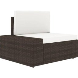 Vidaxl - Modulares Sofa-Eckteil mit Armlehne (rechts) Poly Rattan Braun Braun