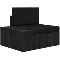 Vidaxl - Modulares Sofa-Eckteil mit Armlehne (rechts) Poly Rattan Schwarz Schwarz