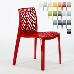 Stapelbar Polypropylen Küche Bar Stühle Gruvyer Farbe: Rot - Grand Soleil