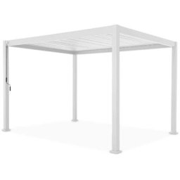 Pergola lamellendach Weiß - 300 x 400 cm, Aluminium - Weiß