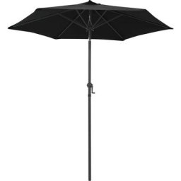 Hommoo - Sonnenschirm Schwarz 200 x 211 cm Aluminium YQvidaXL47210DE