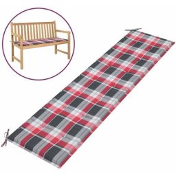 Gartenbank-Auflage Rot Karomuster 200x50x3 cm Oxford-Gewebe Vidaxl Mehrfarbig