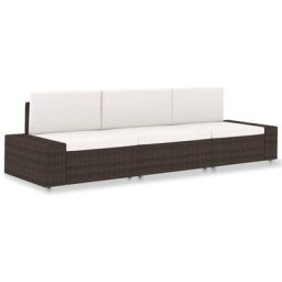 Vidaxl - Modulares 3-Sitzer-Sofa Poly Rattan Braun Braun