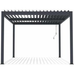 Bioklimatische Pergola Windsor aus Aluminium mit Led 3 x 4 - Grau
