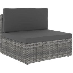 Modulares Mittelsofa Poly Rattan Grau Vidaxl Grau