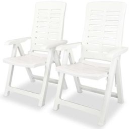Vidaxl - Verstellbare Gartenstühle 2 Stk. Kunststoff Weiß Weiß