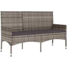 Vidaxl - Gartenbank 3-Sitzer mit Kissen Grau Poly Rattan Grau