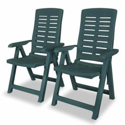 Vidaxl - Verstellbare Gartenstühle 2 Stk. Kunststoff Grün Grün