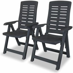 Verstellbare Gartenstühle 2 Stk. Kunststoff Anthrazit Vidaxl Anthrazit