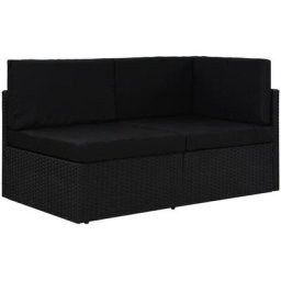 Vidaxl - Modulares 2-Sitzer-Sofa Poly Rattan Schwarz Schwarz