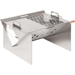 Tischgrill Gasgrill bbq abnehmbar Holzkohle Camping Grill mit Grillnetz Schlauch klein Outdoor