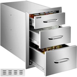 3 bbq Schubladen Schubfächer 36X51cm Schubkasten Grill Gas Edelstahl - Vevor