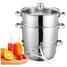 Edelstahl Dampfentsafter 8 Liter mit Schlauch + Klemme Fruchtentsafter,Induktion Entsafter