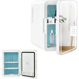 Mini-Kühlschrank 10 l, Kosmetika-Kühlschrank für Kühler & Heizen mit 3 Helligkeitsstufen