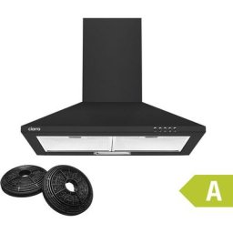 Dunstabzugshaube 60cm Wandmontage 370 m3/h Wandhaube Effizienz a 3 Stufen mit 2 Kohlefilter Abluft