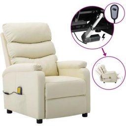 Massagesessel Elektrisch Creme Kunstleder Vidaxl Creme