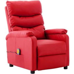 Massagesessel Elektrisch Rot Kunstleder Vidaxl Rot