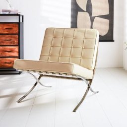 Expo Sessel Creme Leder - Beige