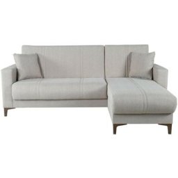 Eckschlafsofa Aruba aus Beige Stoff Beige