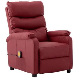 Massagesessel Elektrisch Weinrot Kunstleder Vidaxl Rot