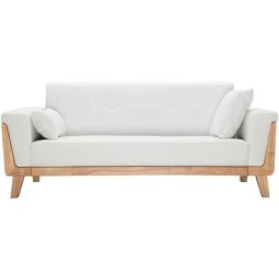 Design-Sofa 3 Plätze Altweiß Holzbeine fjord - Weiß