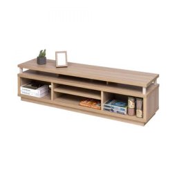 TV-Möbel, TV-Schrank, TV-Bank, TV-Halterung für bis zu 65-Zoll-Bildschirme, 5 Regale, Kabelauslass,
