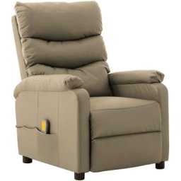 Massagesessel Elektrisch Cappuccino-Braun Kunstleder vidaXL - Braun