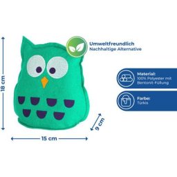 Maximex Raumentfeuchter Eule, wiederverwendbar, Türkis, Polyester türkis, Bentonit - türkis