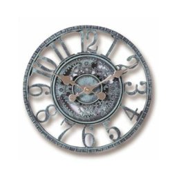 Wanduhr für den Außenbereich, groß, 30 cm, hohles Zahnrad, Vintage-Schiefereffekt, wasserdicht,