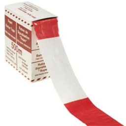 Baustellen-Absperrband, Rot/Weiss, 500 m 75mm br.