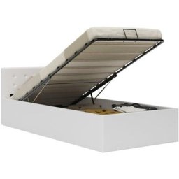 Stauraumbett Hydraulisch Weiß Kunstleder 90×200 cm Vidaxl Weiß