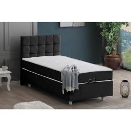 Tavira Letto Boxspringbett-Set, 100x200 cm, Anthrazit - Anthrazit
