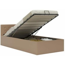 Stauraumbett Hydraulisch Cappuccino-Braun Kunstleder 100×200 cm Vidaxl Braun