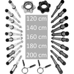 Movit - 200cm Langhantelstange, schwarz, Sternverschluss