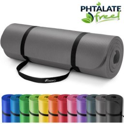 Tresko - Yogamatte Fitnessmatte Gymnastikmatte Pilates 185x60x1,0cm Grau