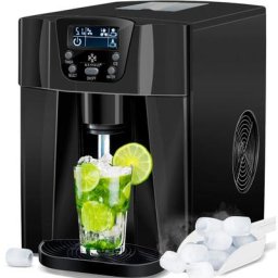 Eiswürfelbereiter Eiswürfelmaschine Edelstahl 100W Ice Maker 12 kg 24 h 2 Würfelgrößen Zubereitung