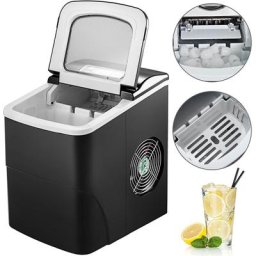 Eiswürfelmaschine Eiswürfelbereiter Eismaschine 12KG/24h 2 Eiswürfel-Größen LCD-Bildschirm mit