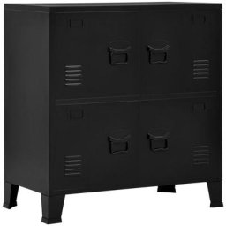 Aufbewahrungstruhe Industrial Schwarz 75x40x80 cm Stahl vidaXL - Schwarz