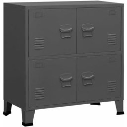 Aufbewahrungstruhe Industrial Anthrazit 75x40x80 cm Stahl Vidaxl Anthrazit