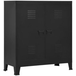 Vidaxl - Aufbewahrungstruhe Industrial Schwarz 90x40x100 cm Stahl Schwarz