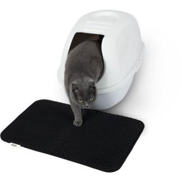 Lionto - doppellagige Katzenstreu-Matte, schwarz, 61 x 38 cm