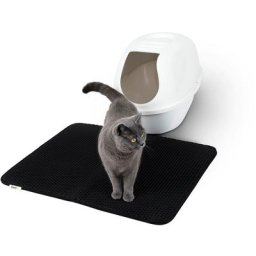 Lionto - doppellagige Katzenstreu-Matte, schwarz, 76 x 61cm