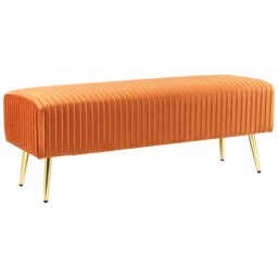 Bank Orange Samtstoff 100% Polyester Metallbeine Retro Modern
